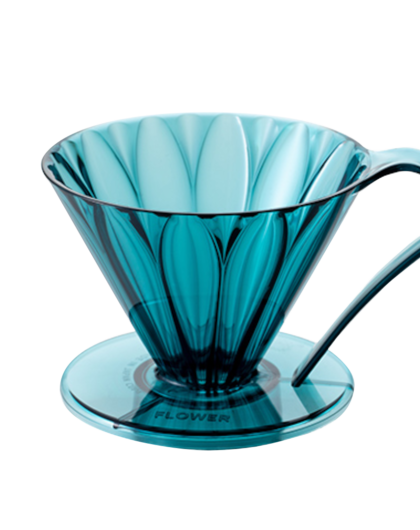 Пуровер CAFEC Tritan Flower Dripper Cup4 Blue Green